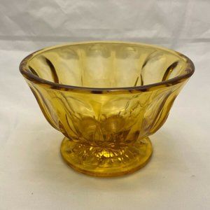 Anchor Hocking Fairfield Honey Amber Glass Footed Pedestal Candy VTG EUC